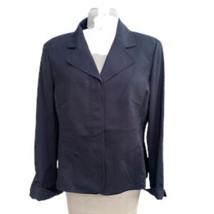 Ellen Tracy Classic 3-Button Blazer Sz. 14 Front Pockets Cotton Blend Profession